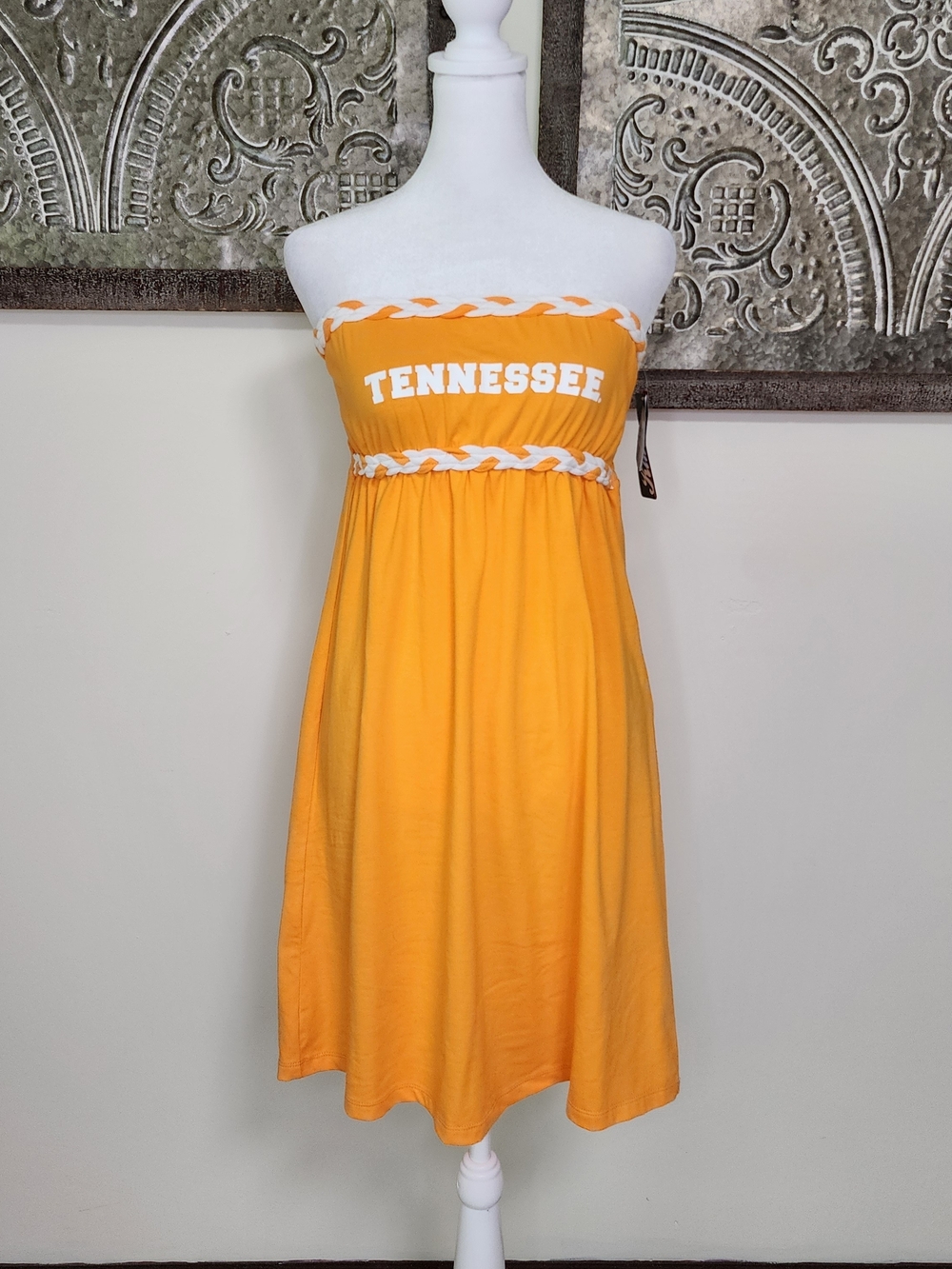 Klutch Women's Tennessee Orange Strapless Cotton Tube Dress Large Game Day Chic